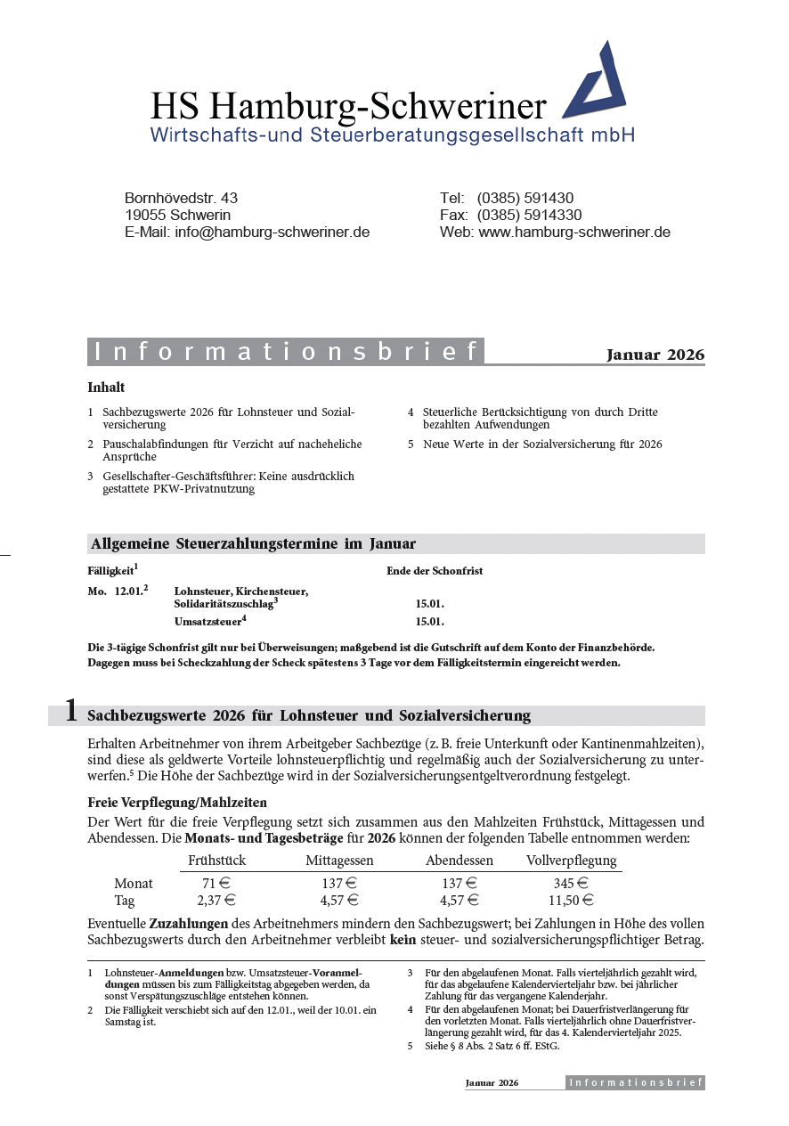 Mandantenrundschreiben Dezember 2025